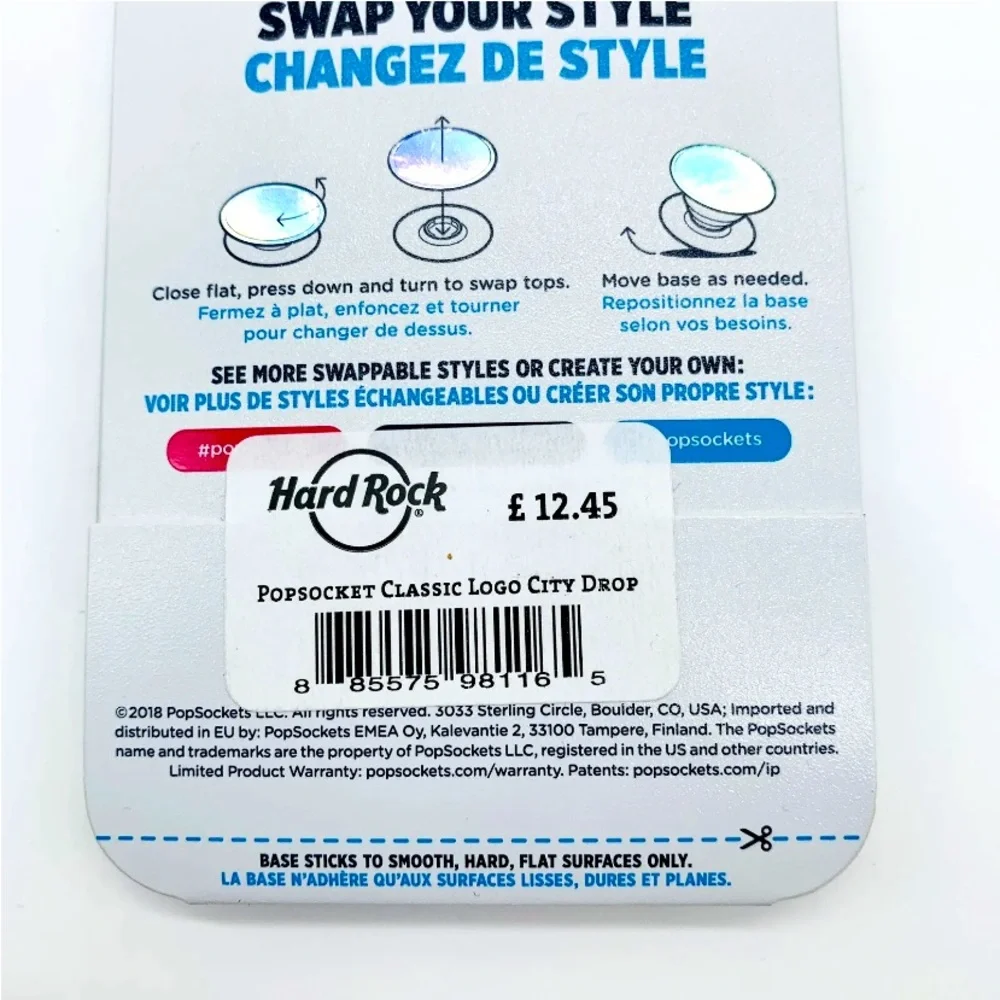 New HARD ROCK Cafe LONDON PopSockets Cell Phone Grip Classic Logo City Drop EU